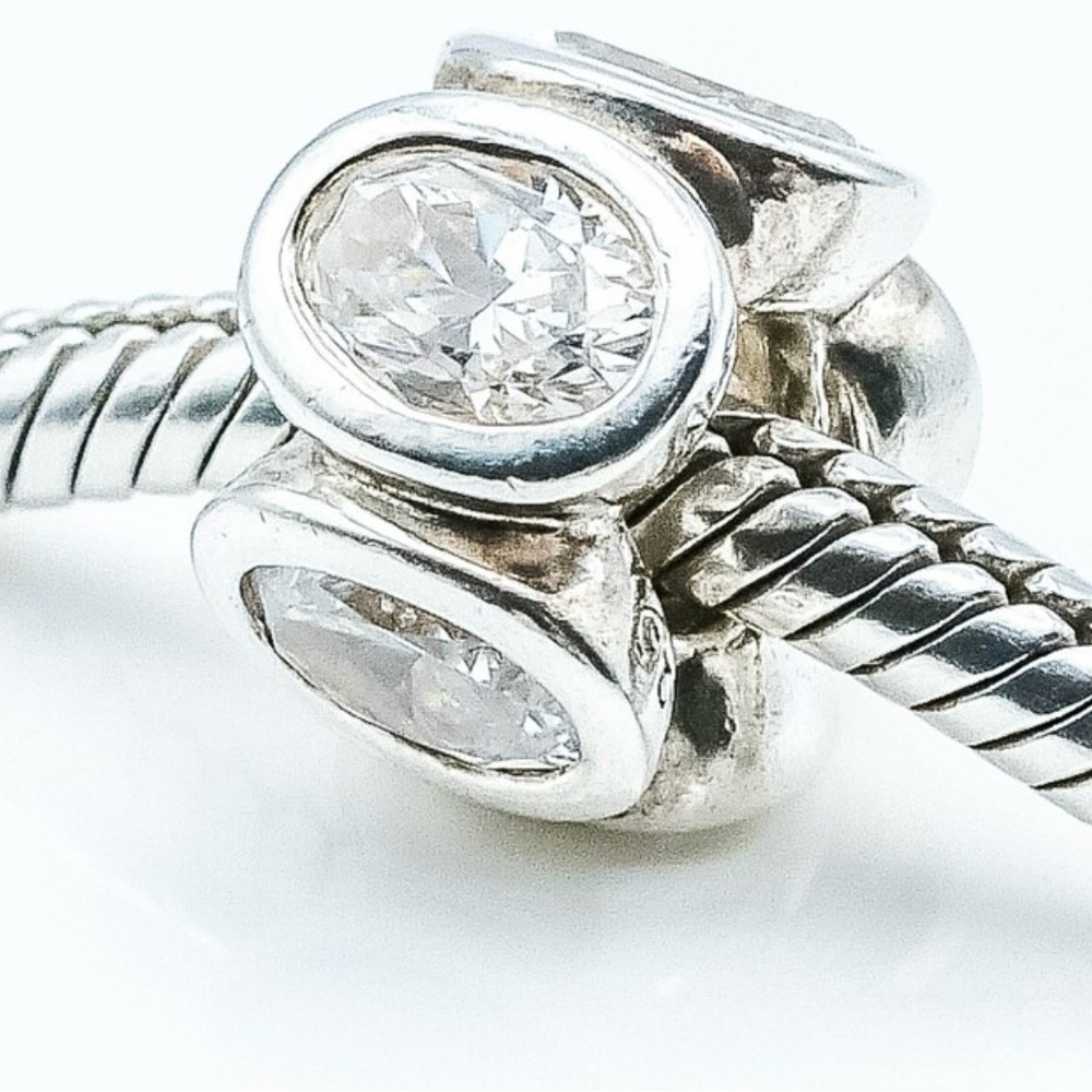 Pandora Retired Crystal and Sterling Silver - Set of Two Charms